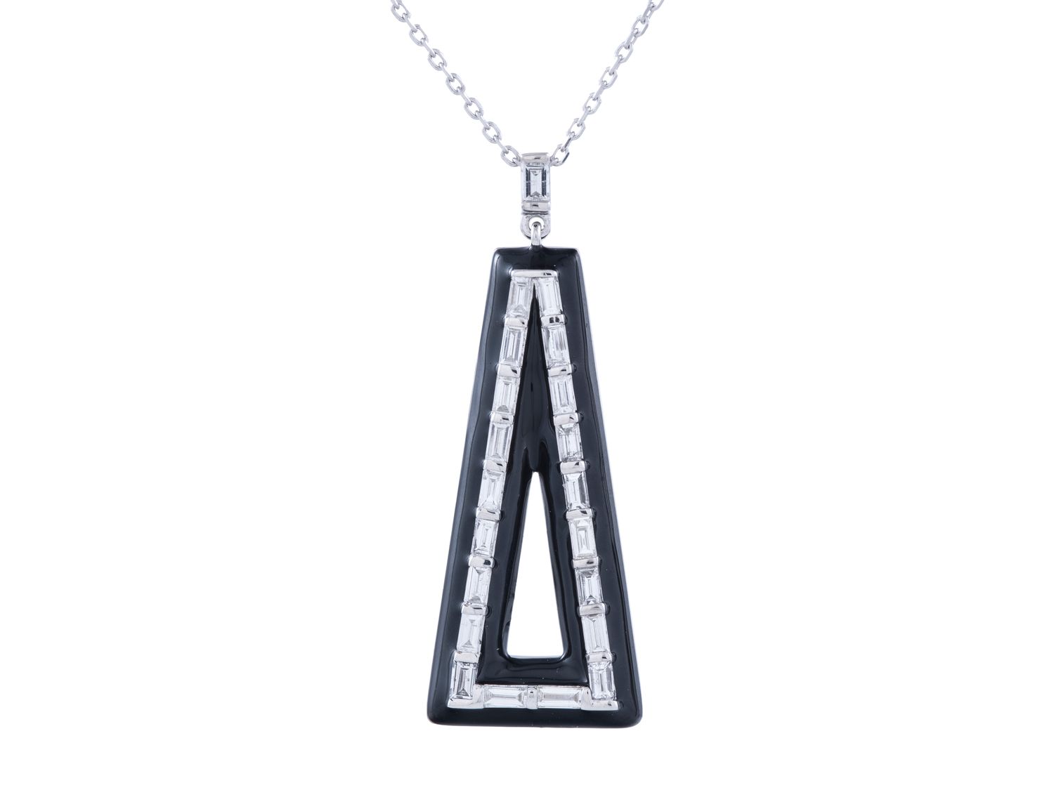Diamond Necklace - 14 KT White Gold