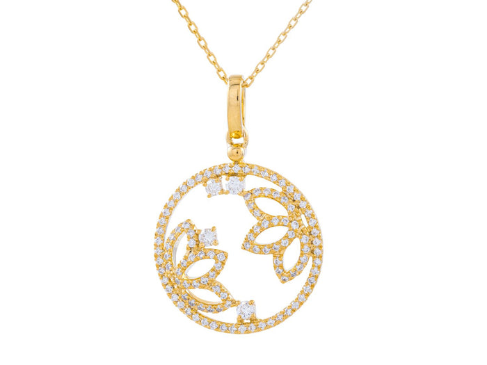 Diamond Necklace - 14 KT Yellow Gold