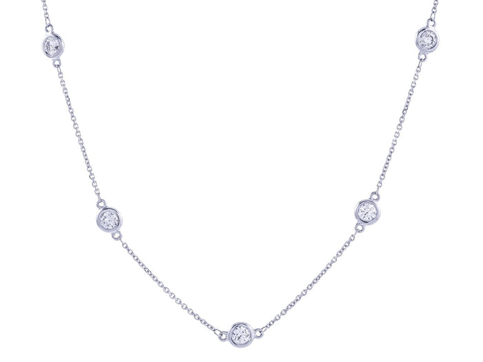 Diamond Necklace - 14 KT White Gold