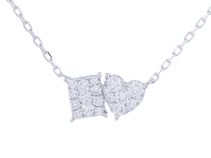 Diamond Necklace - 14 KT White Gold