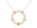 Diamond Necklace - 18 KT White and Yellow Gold