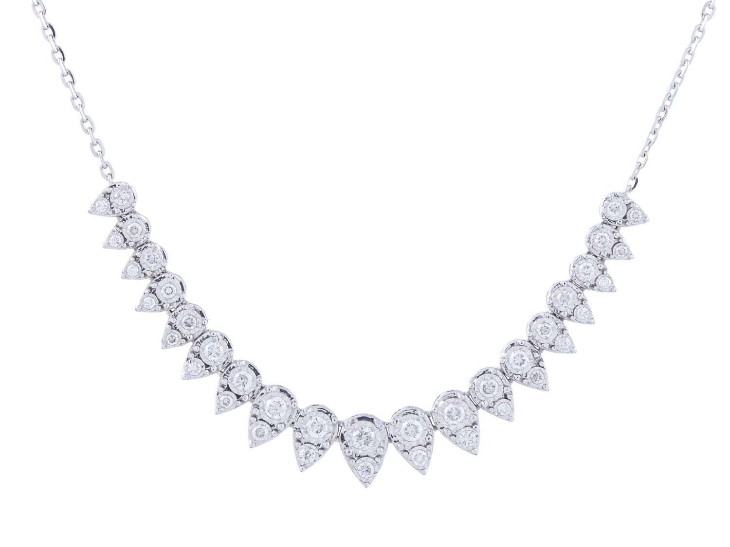 Diamond Necklace - 14 KT White Gold