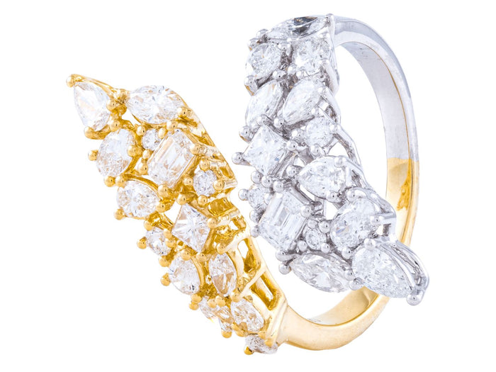 Diamond Ring - 18 KT White and Yellow Gold