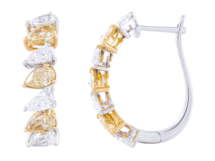 Diamond Earrings - 18 KT White Gold