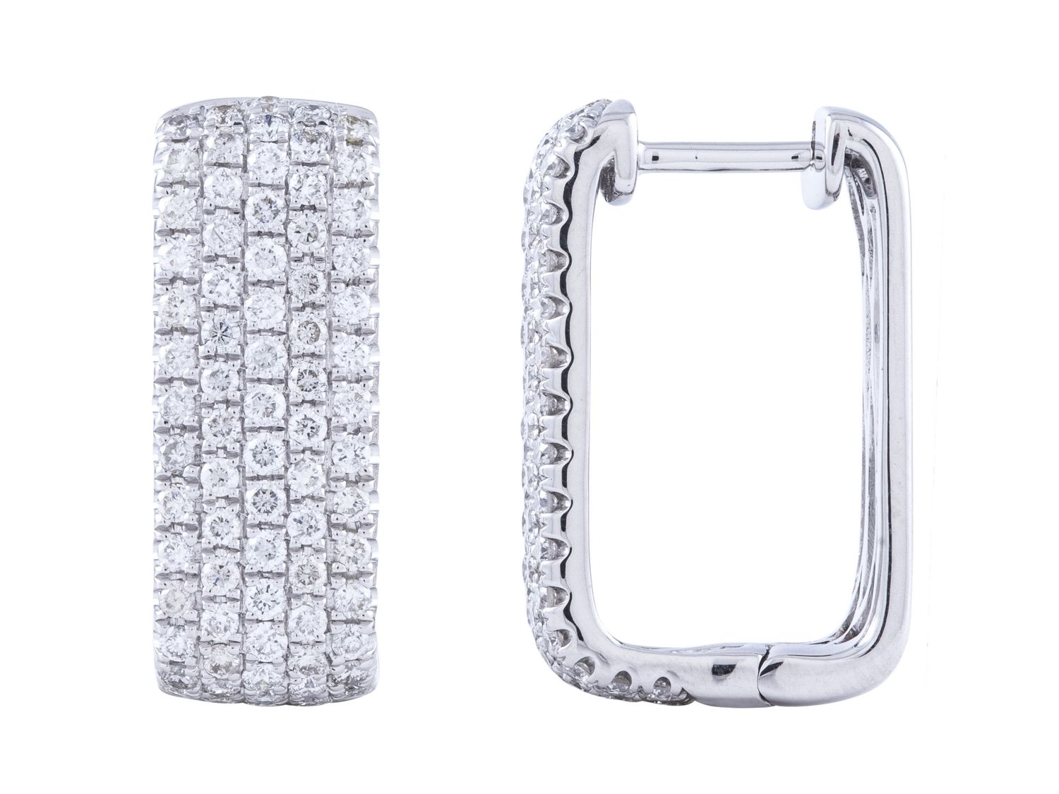 Diamond Earrings - 14 KT White Gold