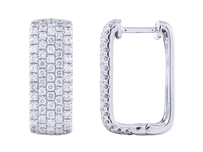 Diamond Earrings - 14 KT White Gold