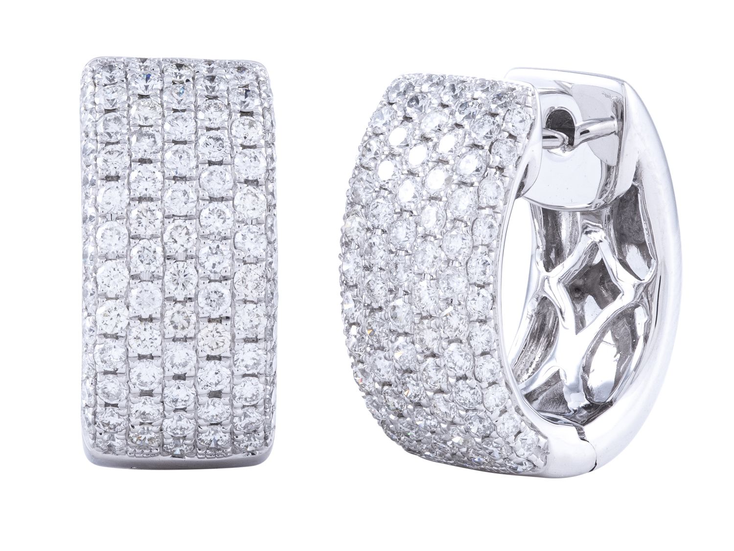 Diamond Earrings - 14 KT White Gold