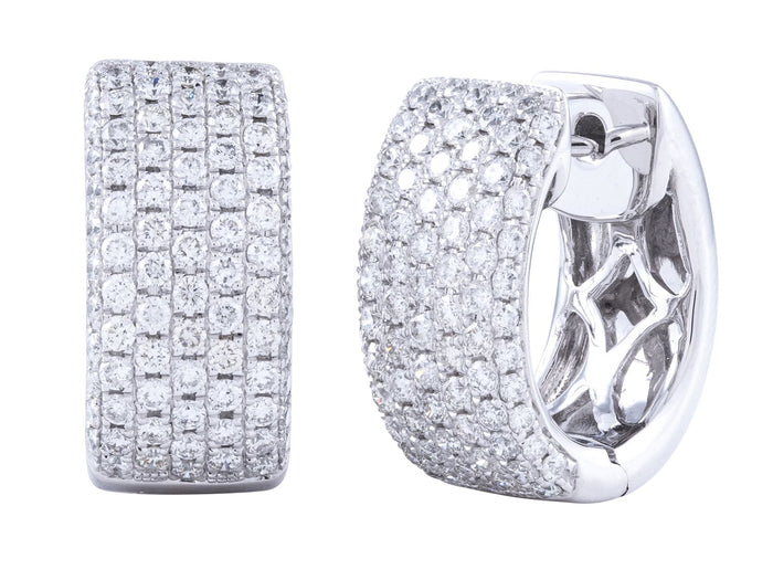 Diamond Earrings - 14 KT White Gold