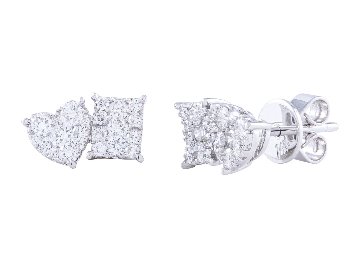 Diamond Earrings - 14 KT White Gold