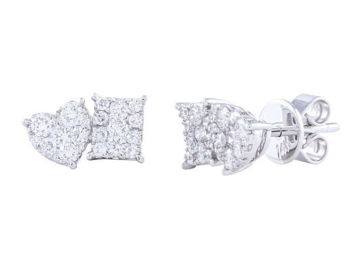 Diamond Earrings - 14 KT White Gold