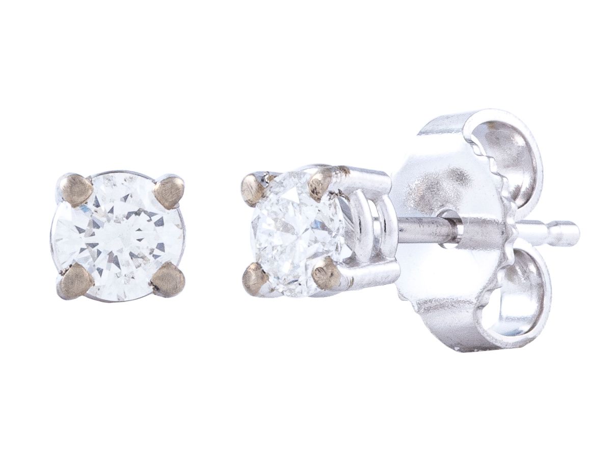 Diamond Earrings - 14 KT White Gold