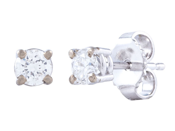 Diamond Earrings - 14 KT White Gold