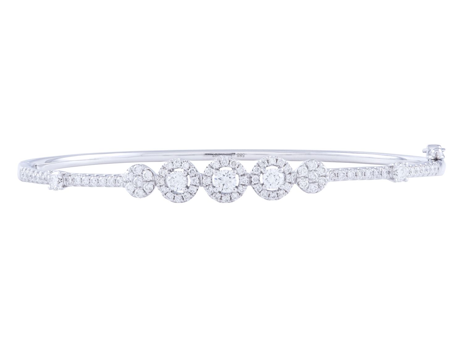 Diamond Bangle - 14 KT White Gold