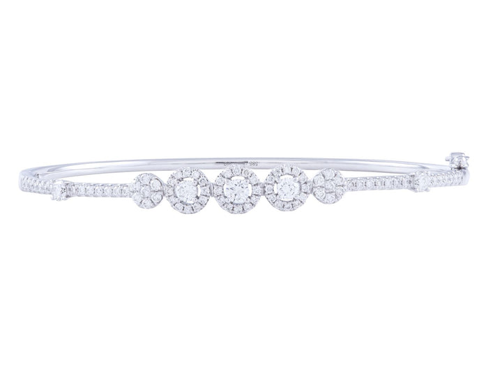 Diamond Bangle - 14 KT White Gold