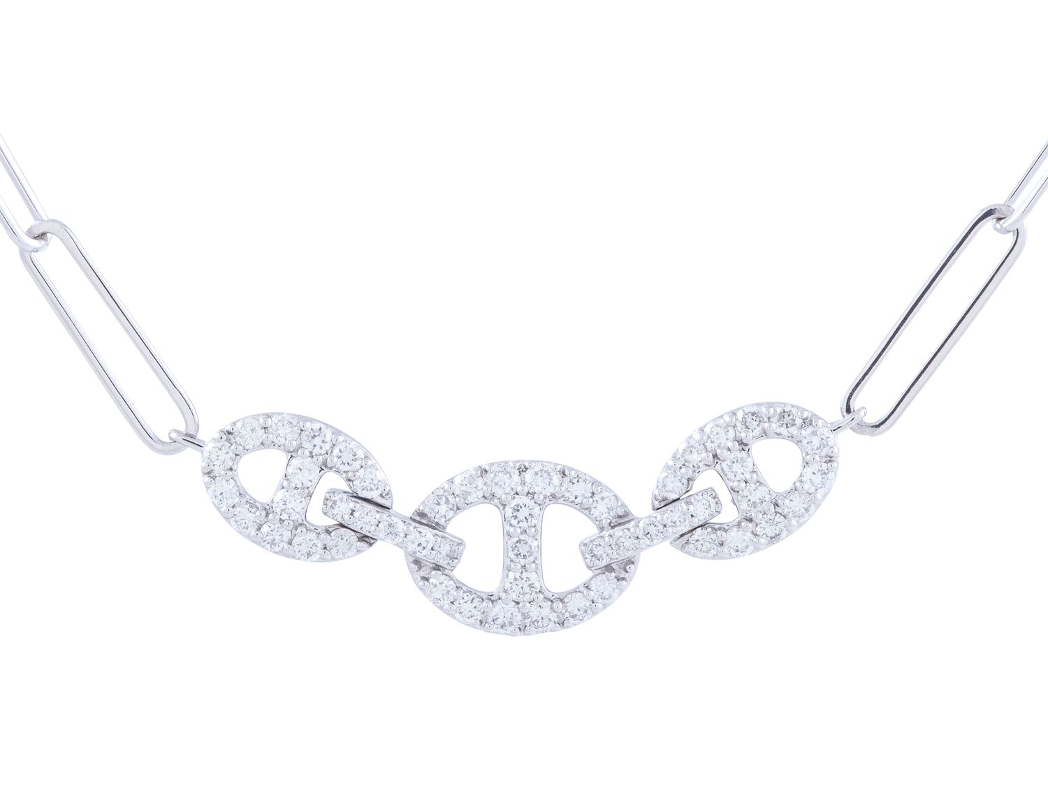 Diamond Necklace - 14 KT White Gold