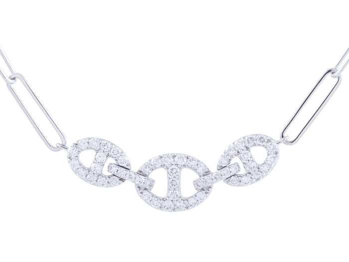 Diamond Necklace - 14 KT White Gold