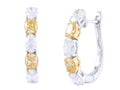 Diamond Earrings - 18 KT White and Yellow Gold