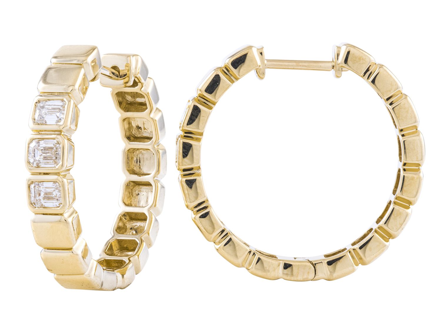 Diamond Earrings - 18 KT Yellow Gold