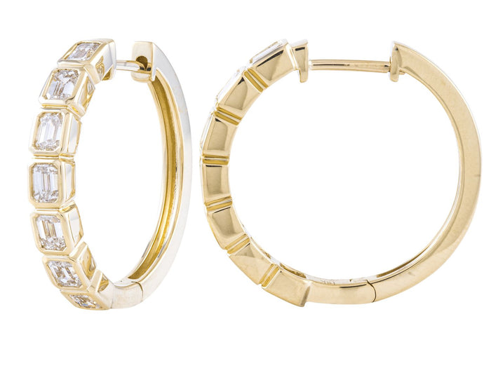 Diamond Earrings - 18 KT Yellow Gold