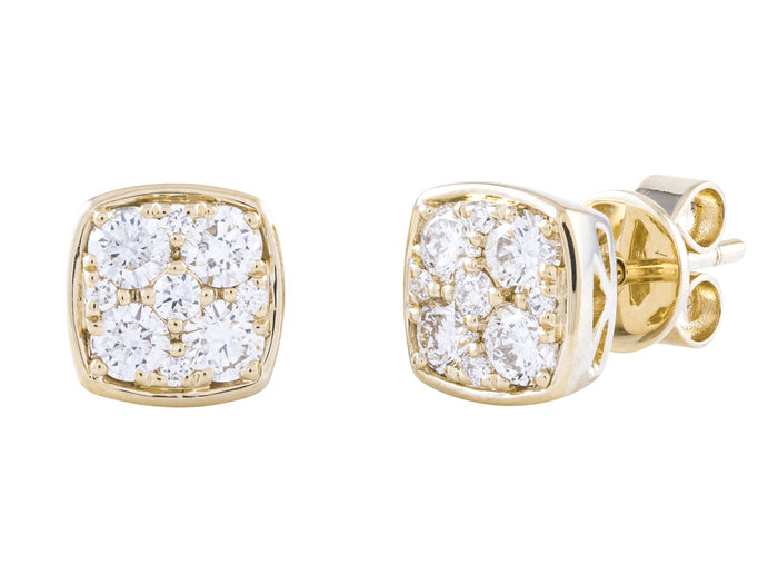 Diamond Earrings - 14 KT Yellow Gold