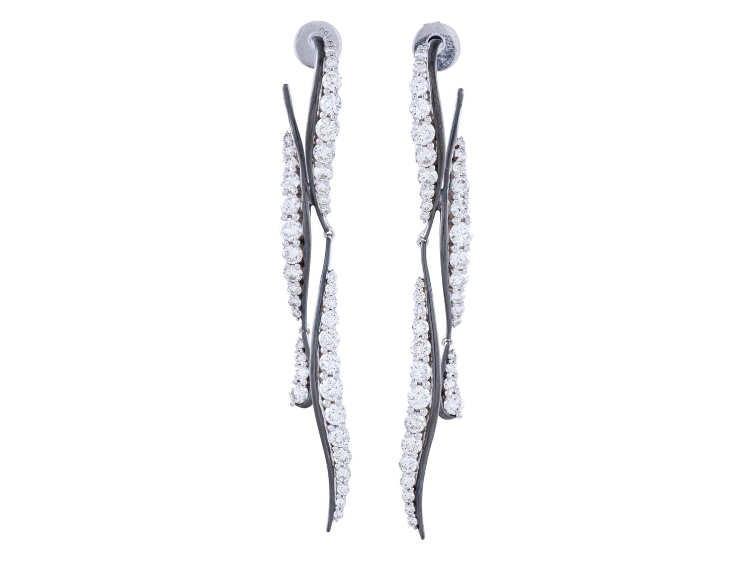 Diamond Earrings - 18 KT White Gold