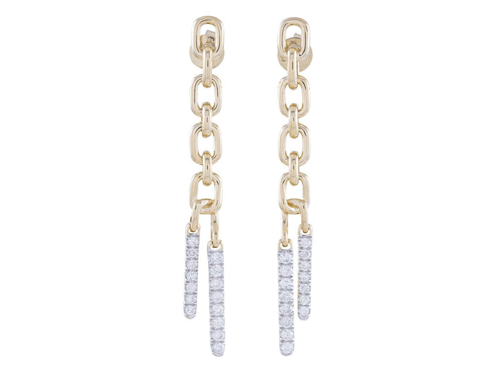 Diamond Earrings - 14 KT Yellow Gold