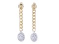 Diamond Earrings - 14 KT White and Yellow Gold