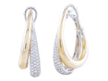 Diamond Earrings - 14 KT White and Yellow Gold