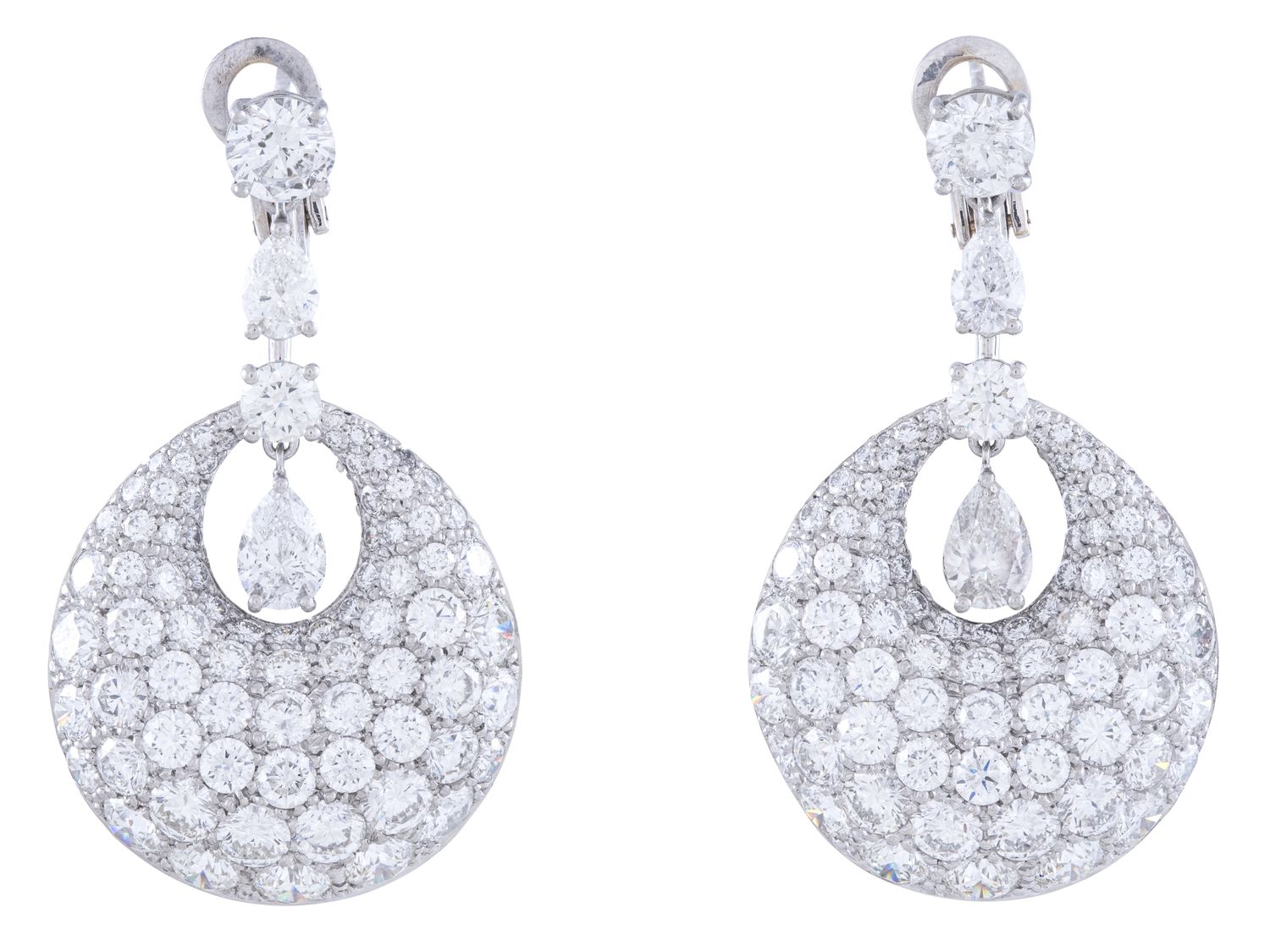 Diamond Earrings - 18 KT White Gold