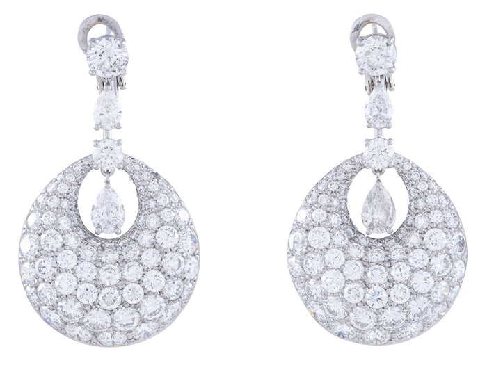 Diamond Earrings - 18 KT White Gold