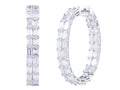 Diamond Hoop Earrings - 18 KT White Gold