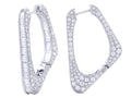 Diamond Hoop Earrings - 18 KT White Gold