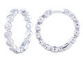 Diamond Hoop Earrings - 14 KT White Gold