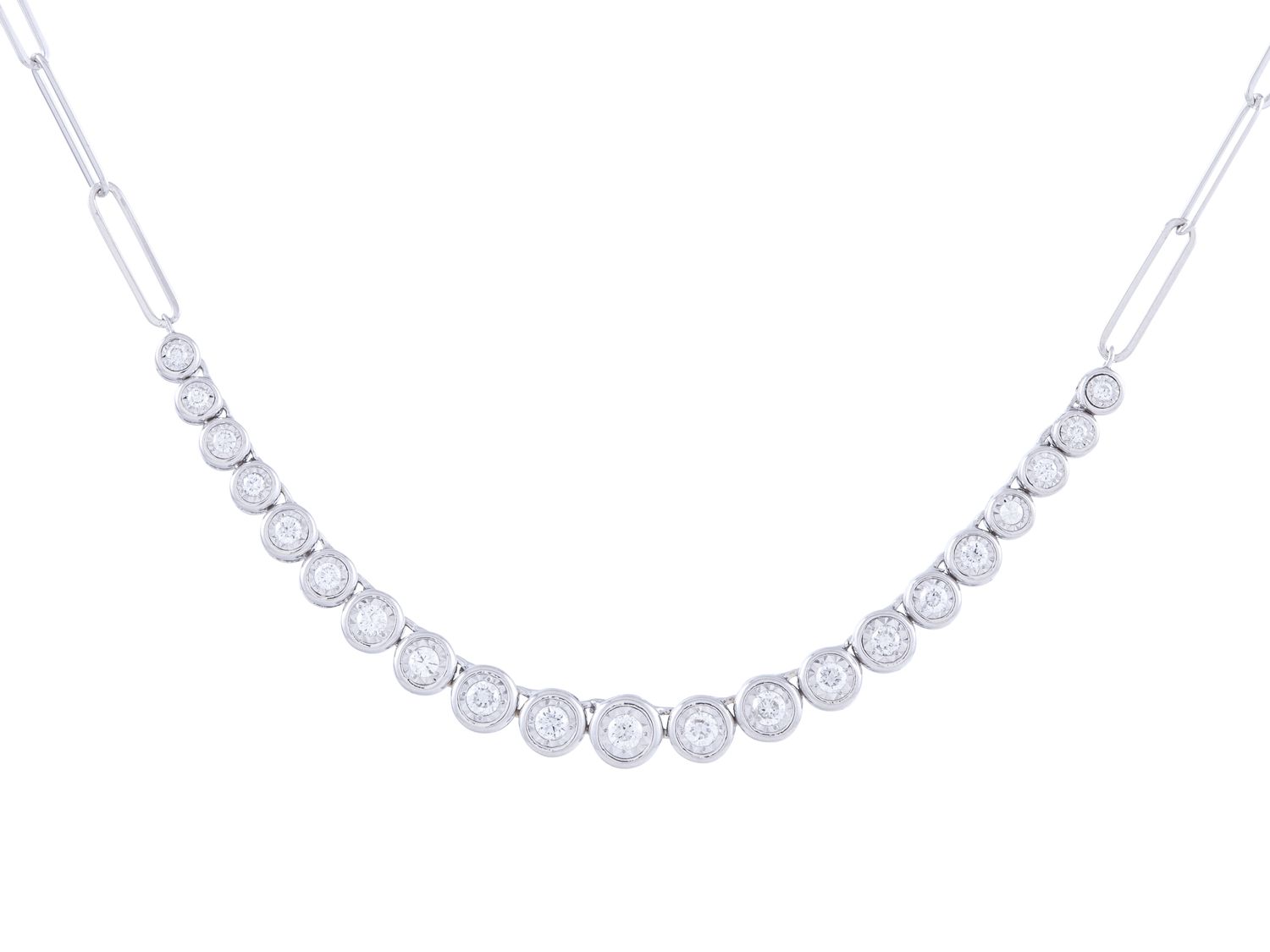 Diamond Necklace - 14 KT White Gold