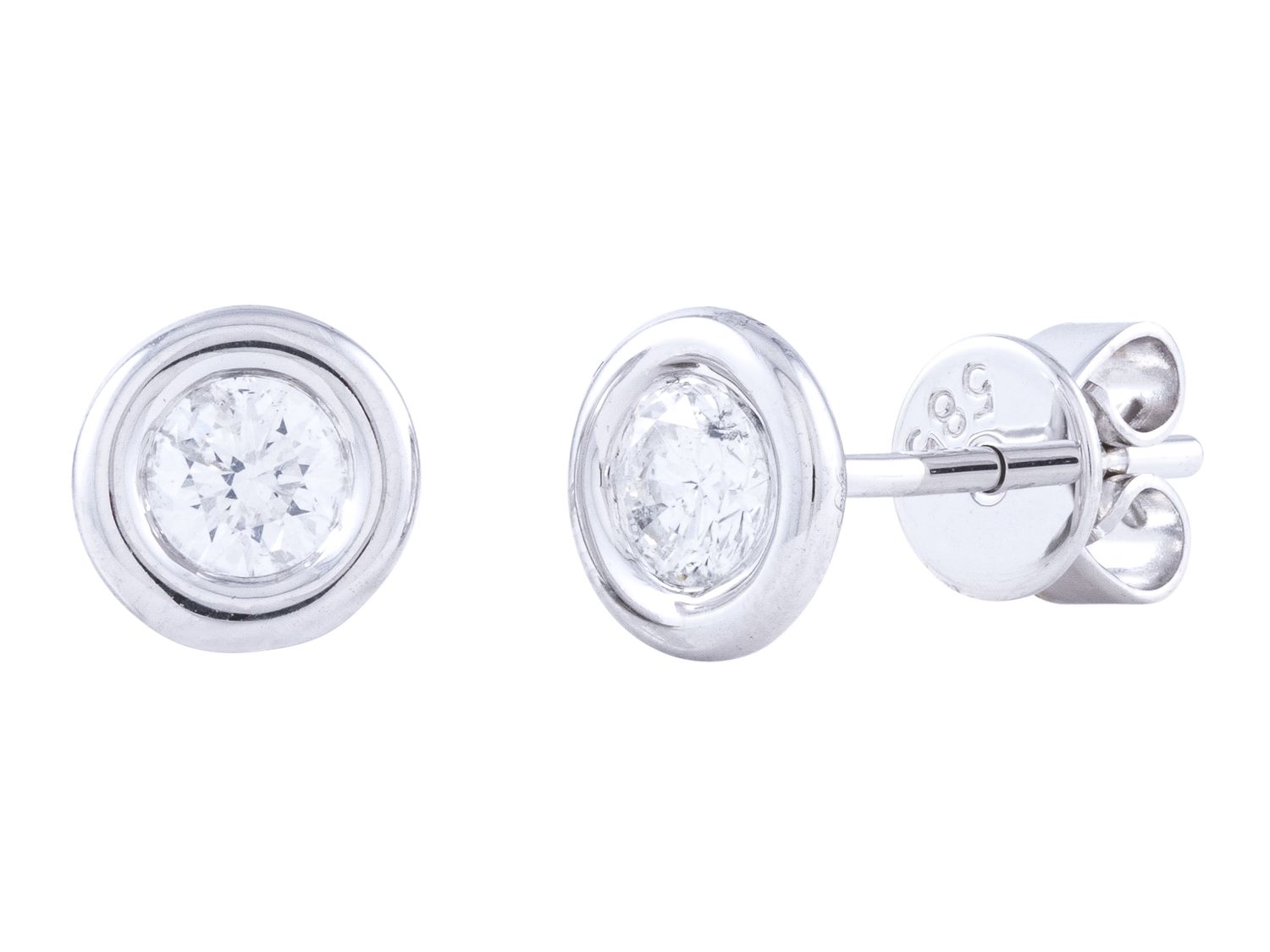 Diamond Earrings - 14 KT White Gold