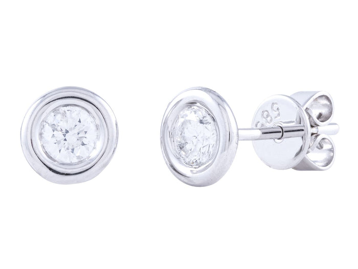 Diamond Earrings - 14 KT White Gold
