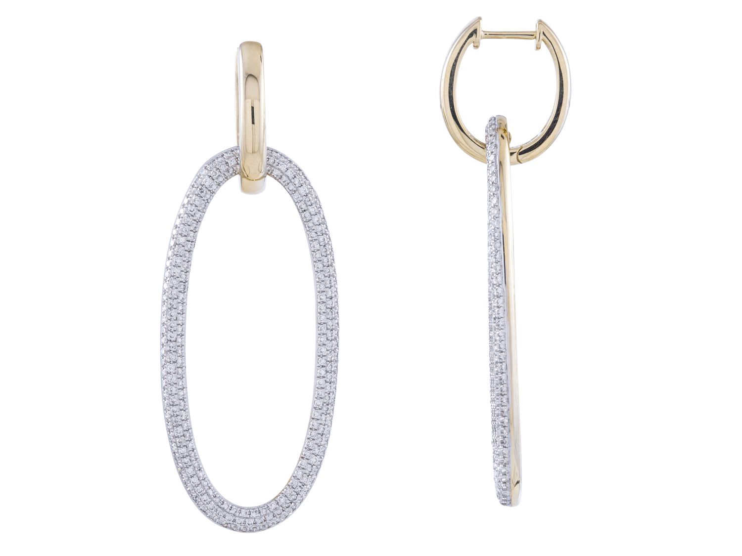 Diamond Earrings - 14 KT Yellow Gold