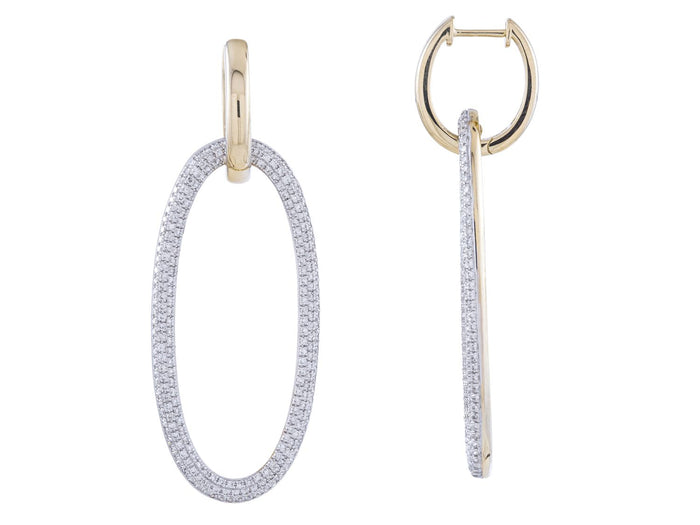 Diamond Earrings - 14 KT Yellow Gold