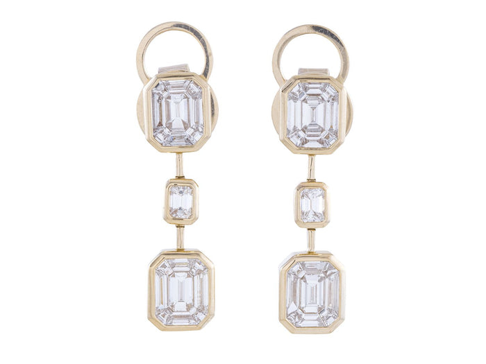 Diamond Earrings - 14 KT Yellow Gold