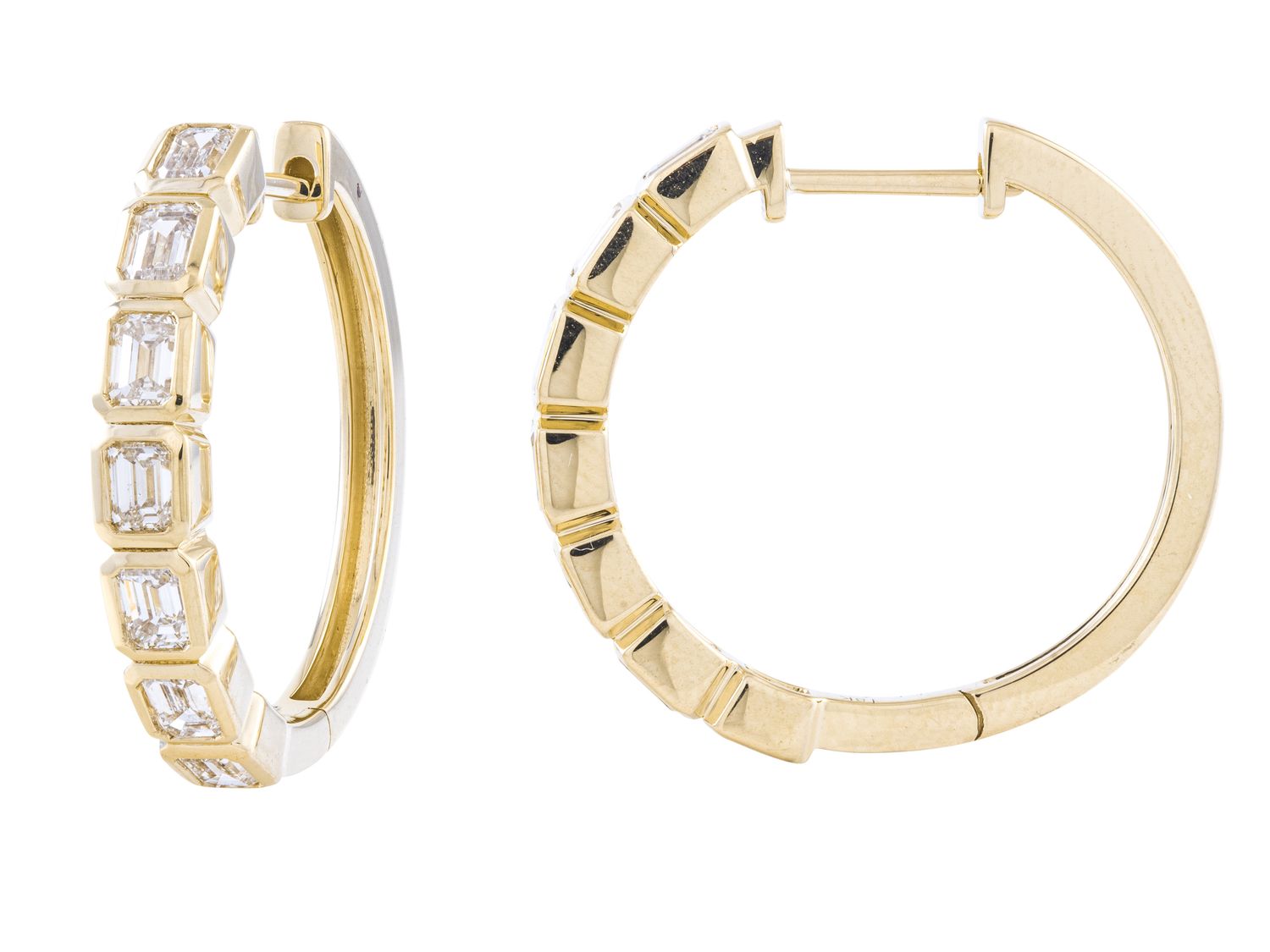 Diamond Earrings - 18 KT Yellow Gold