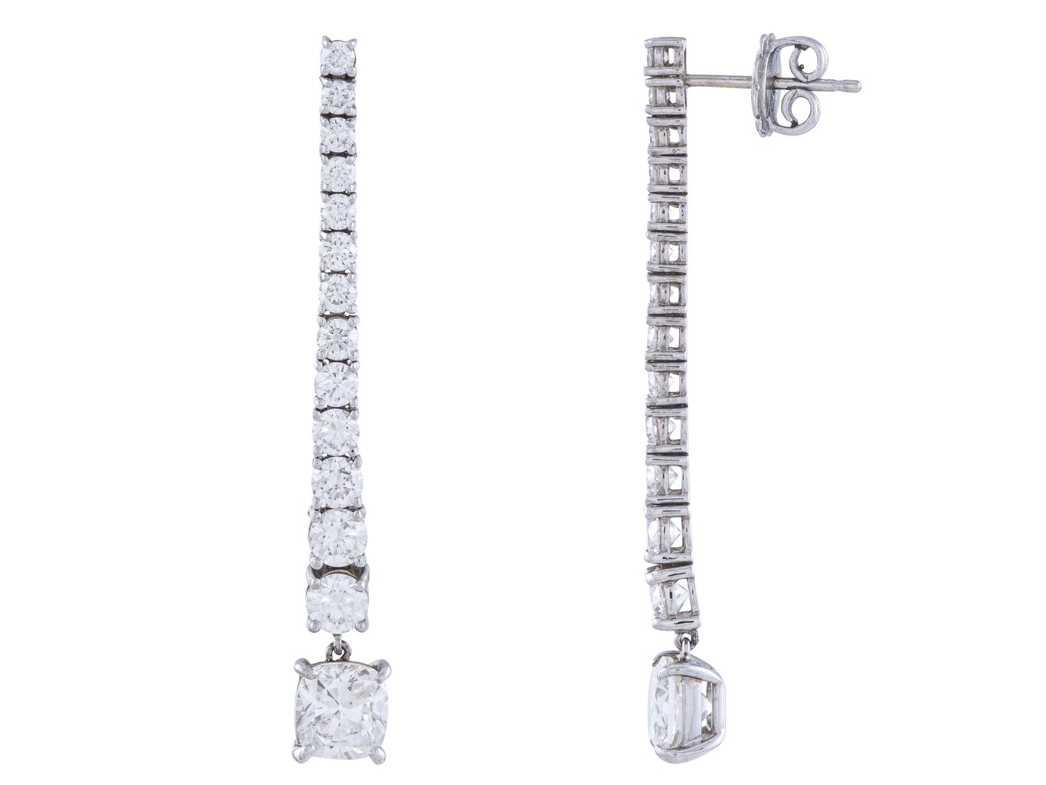 Diamond Earrings - 18 KT White Gold