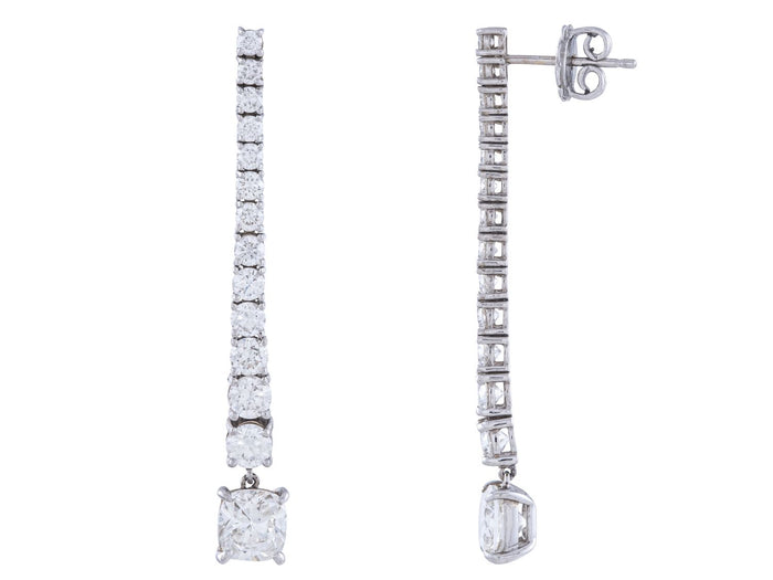 Diamond Earrings - 18 KT White Gold