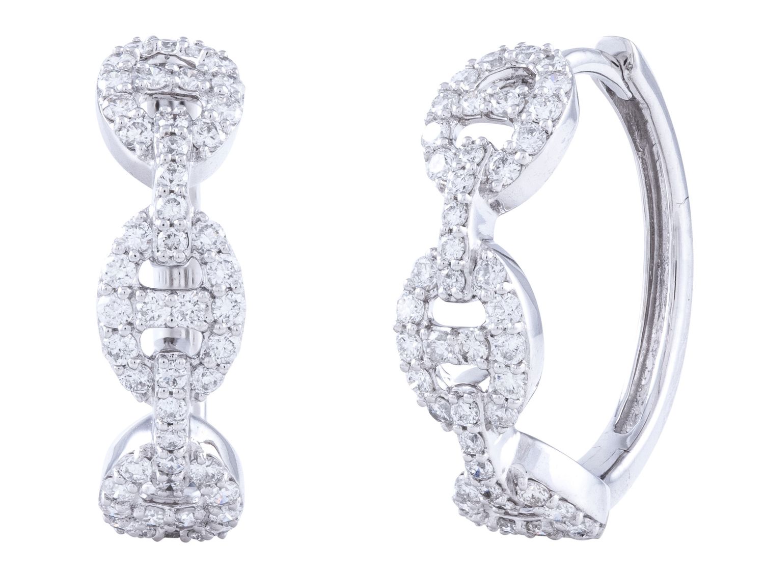 Diamond Earrings - 14 KT White Gold