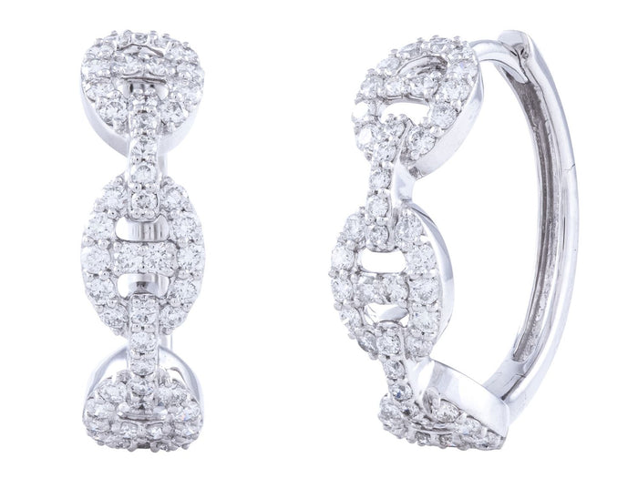 Diamond Earrings - 14 KT White Gold