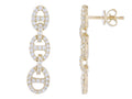 Diamond Earrings - 14 KT Yellow Gold