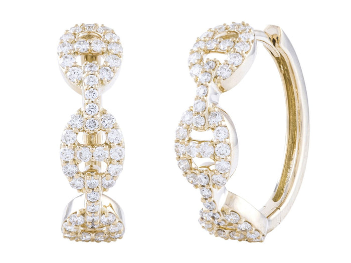 Diamond Earrings - 14 KT Yellow Gold