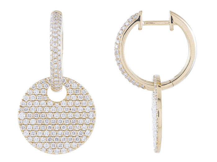 Diamond Earrings - 14 KT Yellow Gold