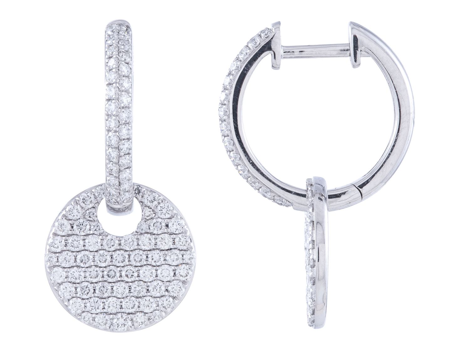Diamond Earrings - 14 KT White Gold