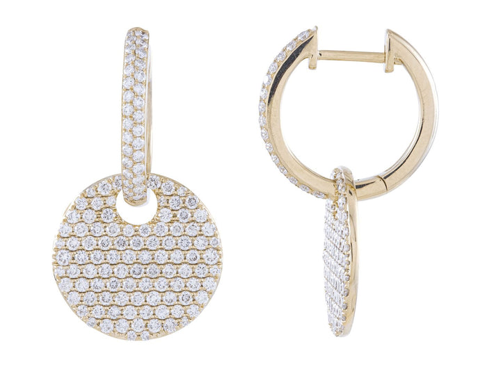 Diamond Earrings - 14 KT Yellow Gold