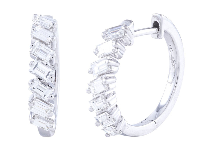 Diamond Earrings - 14 KT White Gold